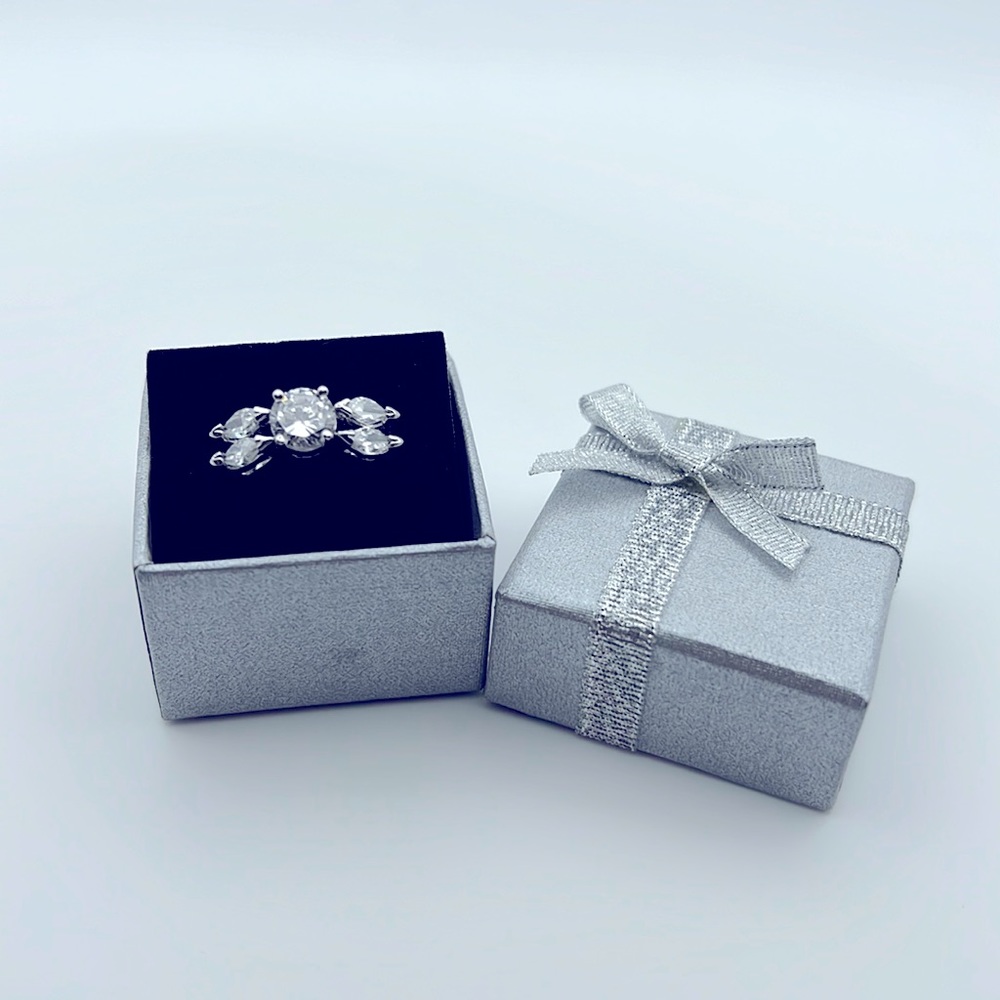 SILVER FILLED RING WITH CUBIC ZIRCONIA